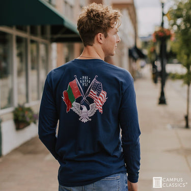 Sig Tau Comfort Colors Long Sleeve Navy Patriot tee | Sigma Tau Gamma | Shirts > Long sleeve t-shirts