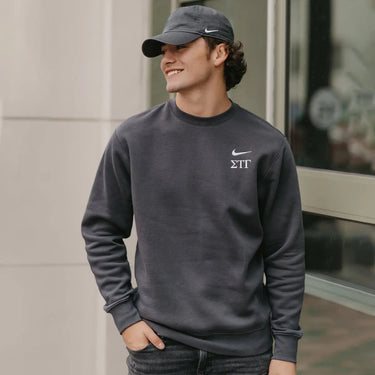 Sig Tau Nike Embroidered Crewneck Sigma Tau Gamma