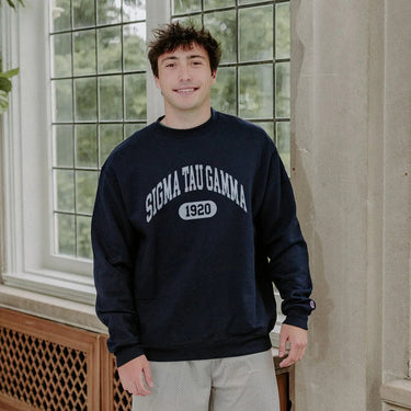 Sig Tau Navy Greek Champion Collegiate Crewneck