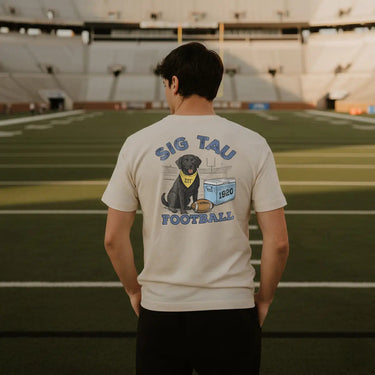 Sigma Tau Gamma fraternity merch, Comfort Colors Linebacker Lab Short Sleeve Tee.