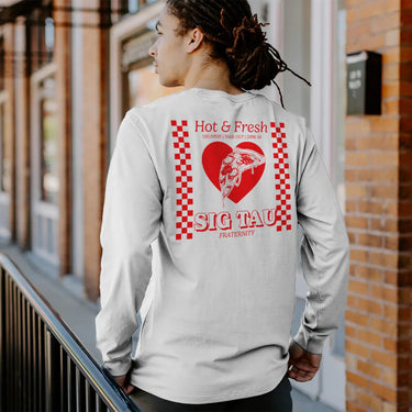Sig Tau Hot and Fresh Pizza Long Sleeve Tee Sigma Tau Gamma