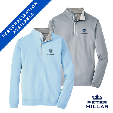 Sig Tau Personalized Peter Millar Perth Stretch Quarter Zip Sigma Tau Gamma
