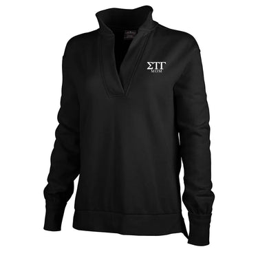 Sig Tau Black Embroidered Mom Sweatshirt Sigma Tau Gamma