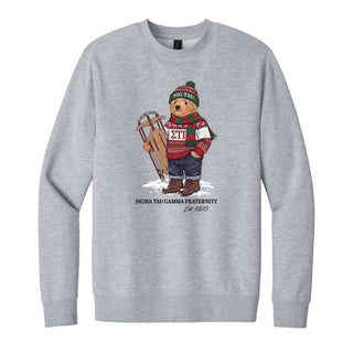 Heather grey crewneck with fraternity design
