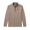 Mushroom Cutter & Buck Adapt quarter-zip pullover with black embroidered Sigma Tau Gamma Greek letters on the left chest.