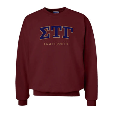 Sig Tau Maroon Old School Crewneck Sigma Tau Gamma