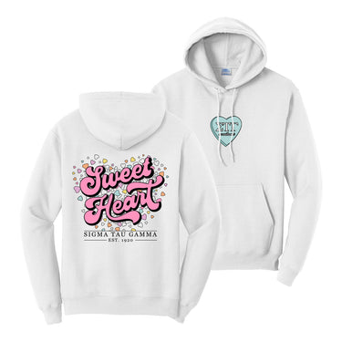 Sig Tau White Sweetheart Hoodie Sigma Tau Gamma