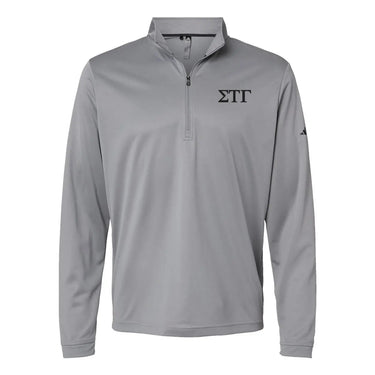 Sig Tau Frat Grey Adidas Lightweight Performance 1/4 Zip.
