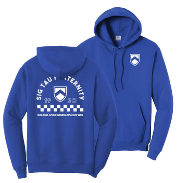Sig Tau Retro Block Graphic Hoodie Sigma Tau Gamma