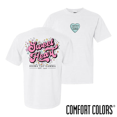 Sig Tau Sweetheart White Short Sleeve Tee Sigma Tau Gamma