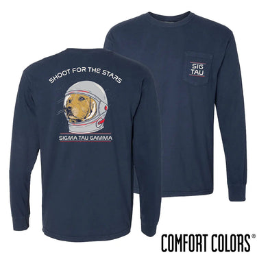 Sig Tau Astronaut Retriever Long Sleeve Tee Sigma Tau Gamma