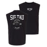 Black cut off tank top with fraternity design