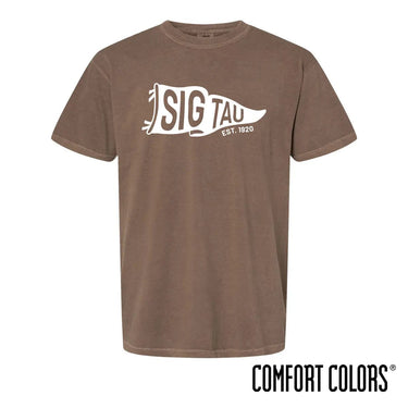 Sig Tau Brown Pennant Short Sleeve Tee Sigma Tau Gamma