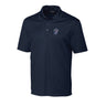 Fraternity polo with coat of arms embroidered on left chest.