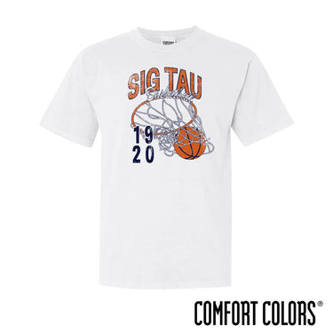 Sig Tau Retro Basketball Short Sleeve Tee Sigma Tau Gamma