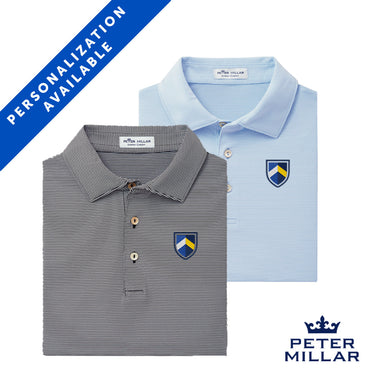 Sig Tau Peter Millar Jubilee Stripe Stretch Jersey Polo with Symbol