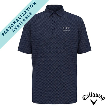 New! Sig Tau Callaway Chevron Patterned Polo Sigma Tau Gamma