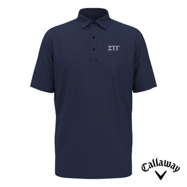 New! Sig Tau Callaway Chevron Patterned Polo Sigma Tau Gamma