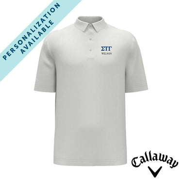 Sig Tau White Callaway Greek Letter Golf Polo Sigma Tau Gamma