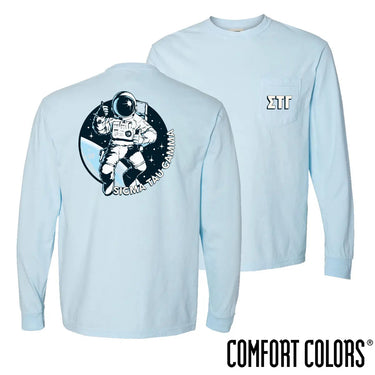 Sig Tau Space Age Long Sleeve Pocket Tee Sigma Tau Gamma