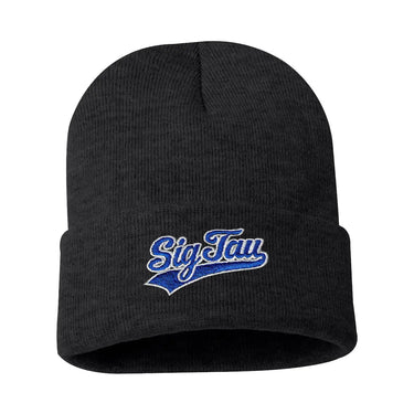 Sig Tau Signature Charcoal Beanie Sigma Tau Gamma