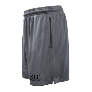 Sig Tau 7in Grey Pocketed Shorts Sigma Tau Gamma