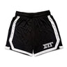 Sig Tau Frat Black 7" Mesh Shorts.