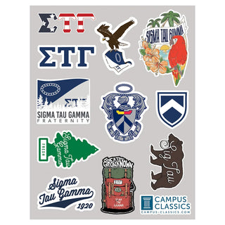 Sig Tau Sticker Sheet Sigma Tau Gamma