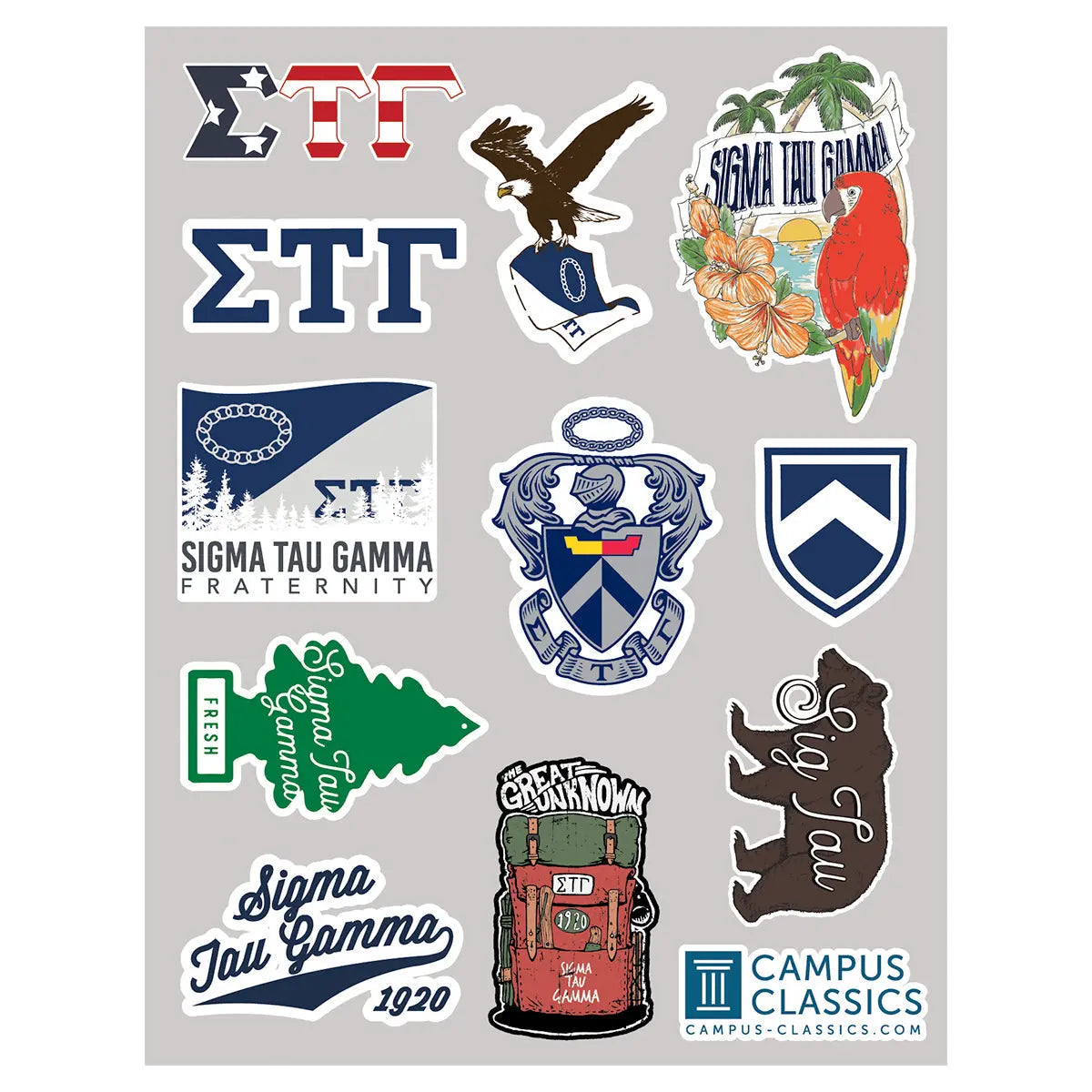 Sig Sticker Design Sig Tau Sticker Sheet – Sig Tau Merch