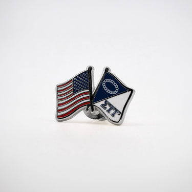 New! Sig Tau Silver Flag Pin