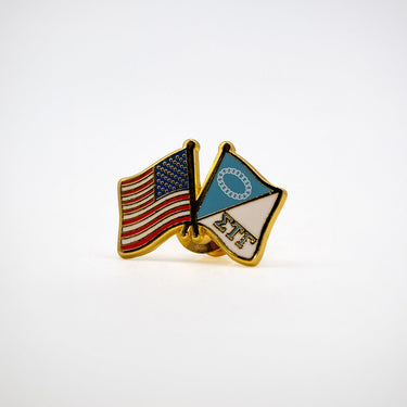 New! Sig Tau Gold Flag Pin